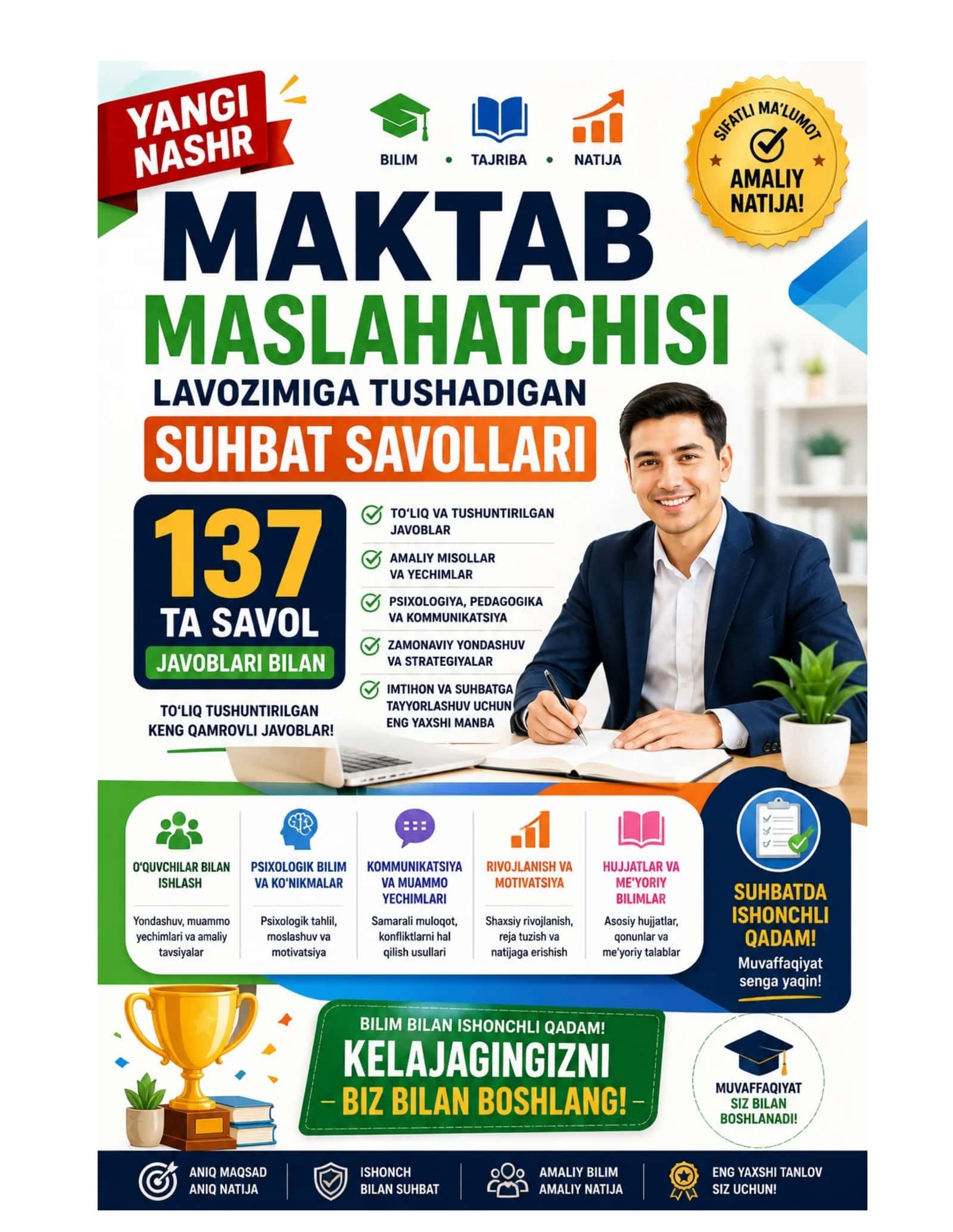 Maktab maslaxatchisi suxbat savollari 137 ta bilet