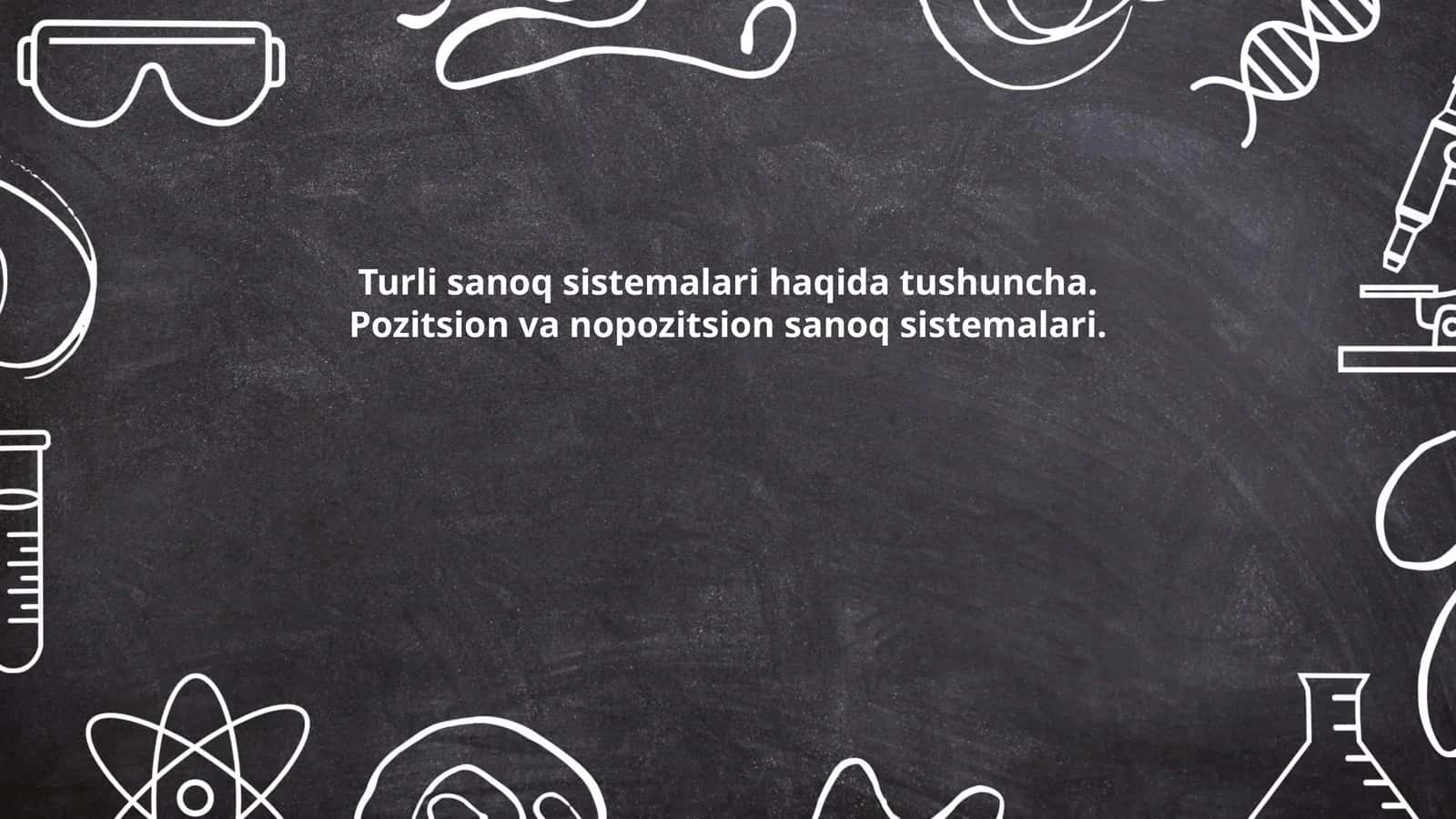 Sanoq sistemalari tushunchasi