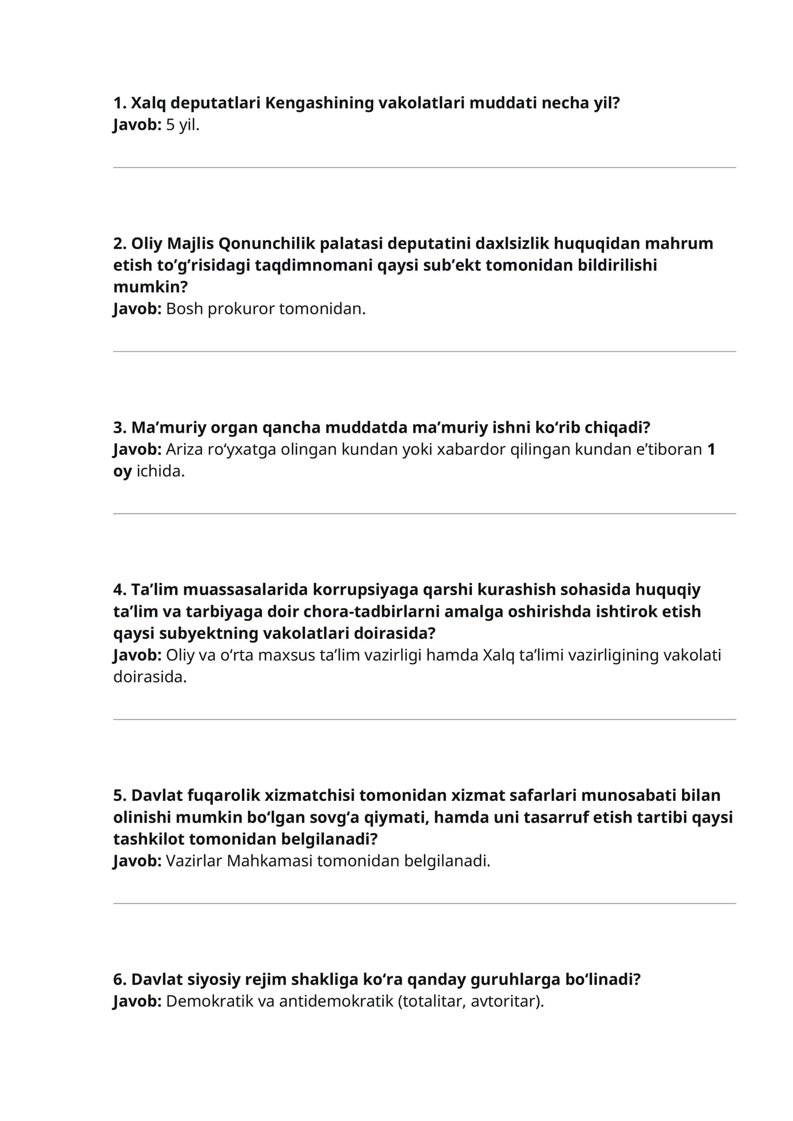 Agros test 2026 Milliy qonunchilikdan tushadigan savollar javoblari bilan