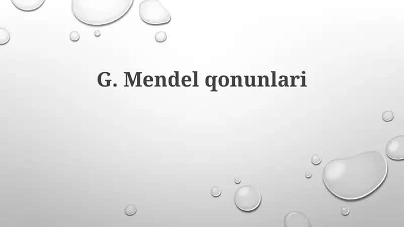 G. Mendelqonunlari