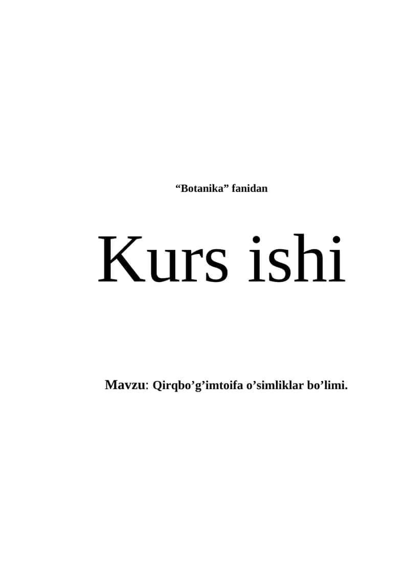 Qirqbo’g’imtoifa o’simliklar