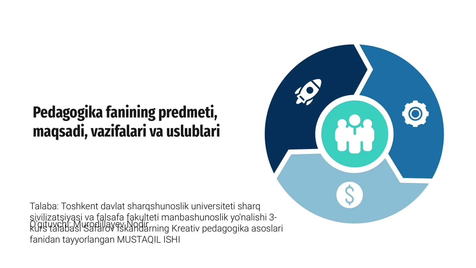 Pedagogika fanining predmeti, maqsadi, vazifalari va uslublari