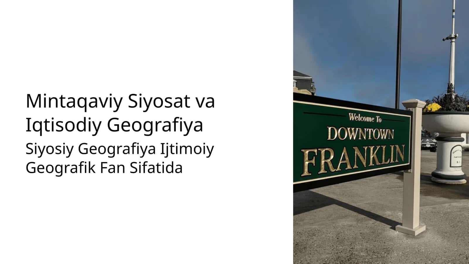 Mintaqaviy Siyosat va Iqtisodiy Geografiya