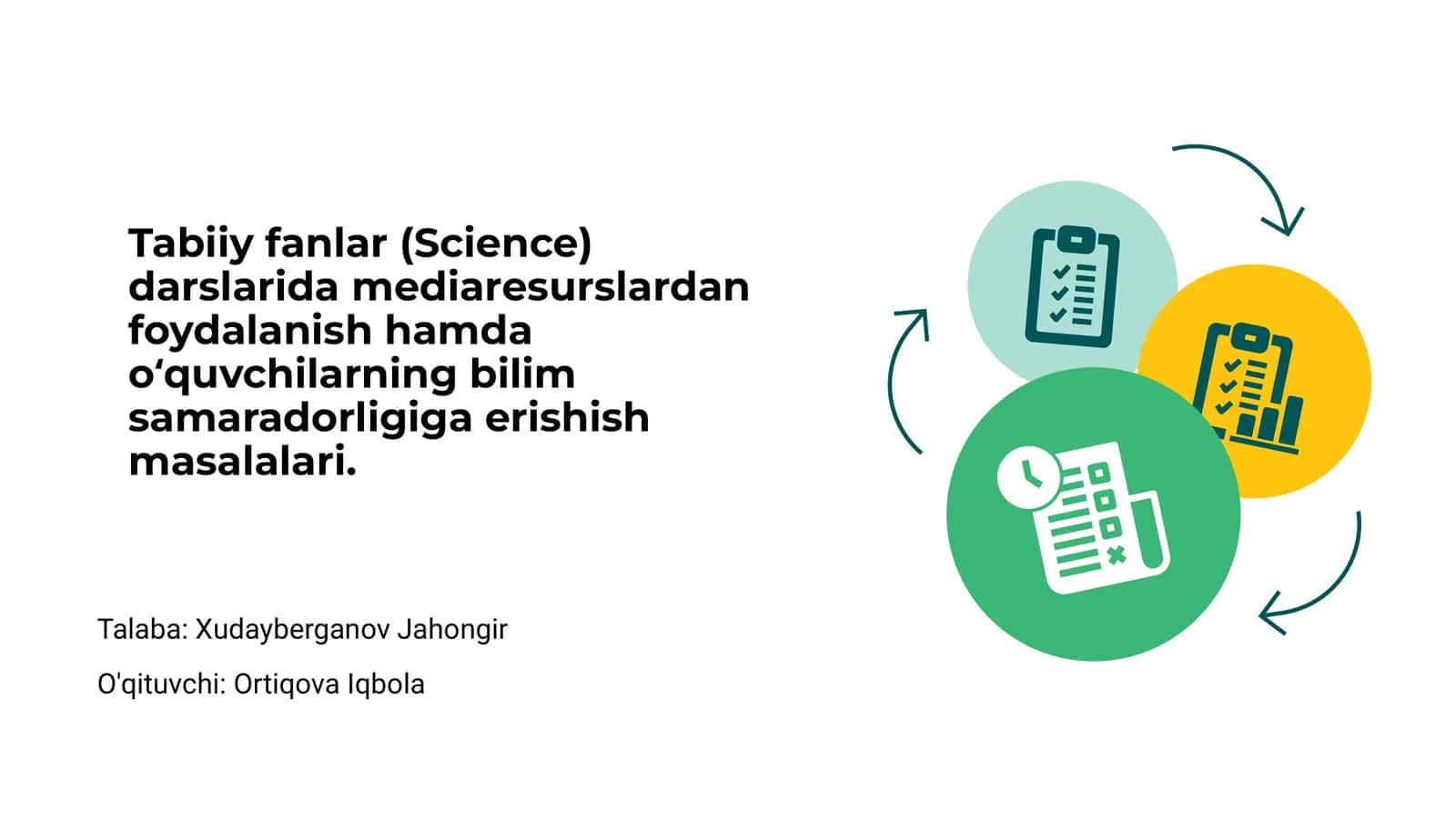 Tabiiy Fanlar Darslarida Mediaresurslardan Foydalanish