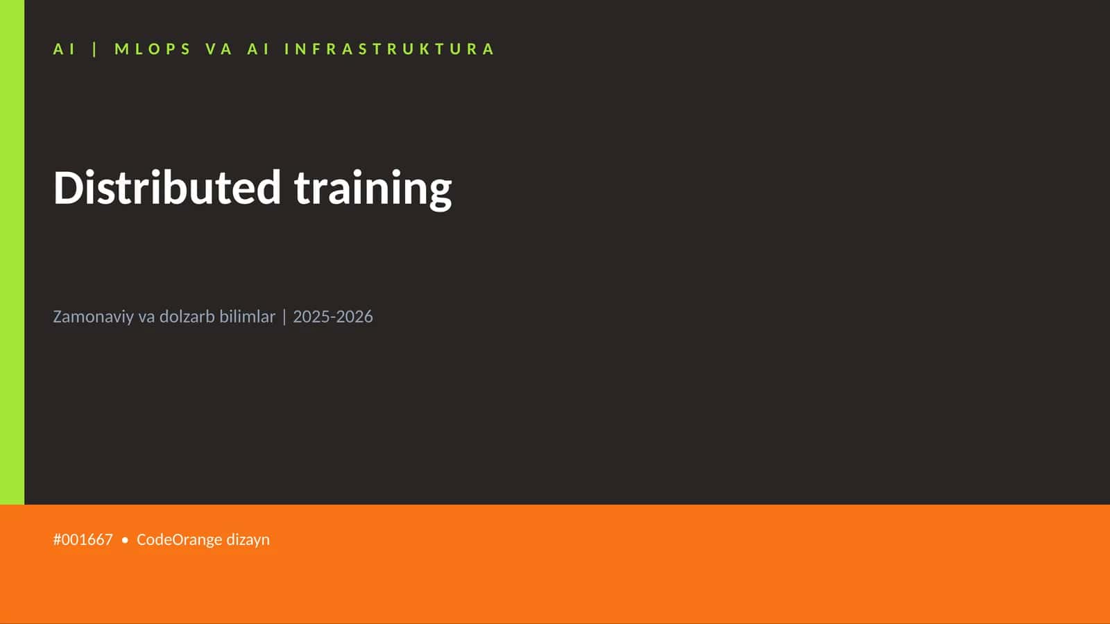 Distributed training