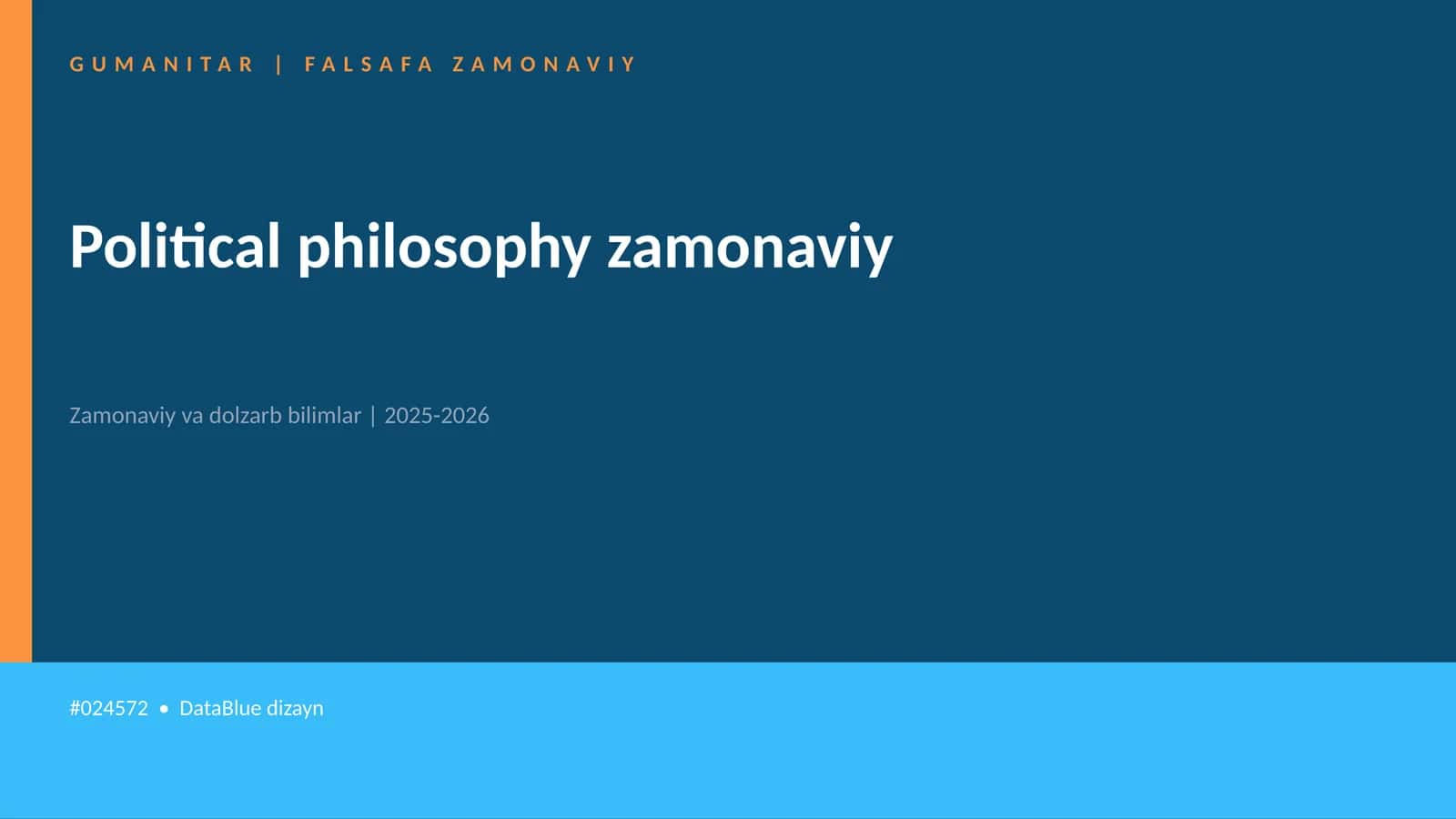 Political philosophy zamonaviy