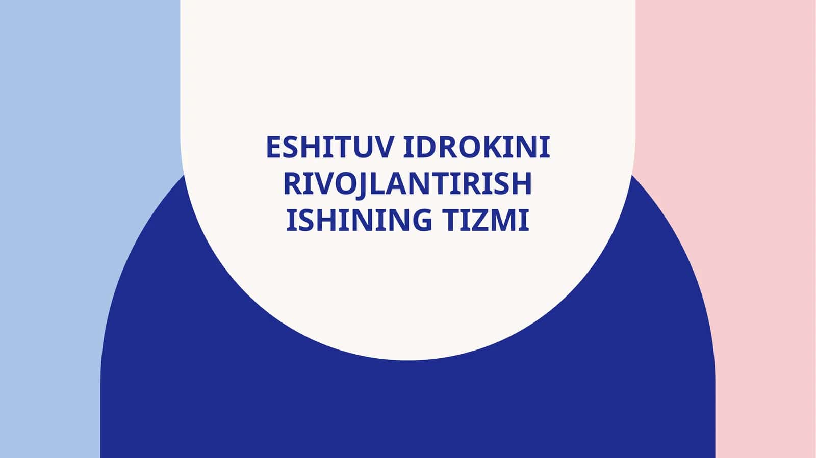 Eshituv idrokini rivojlantirish ishining tizmi