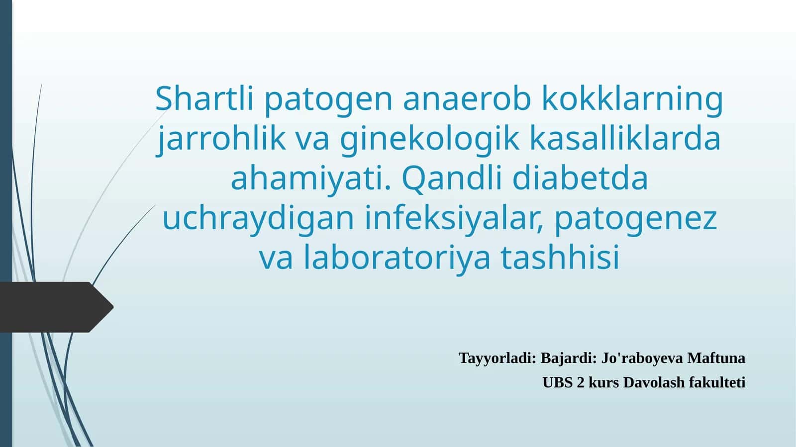 Shartli patogen anaerob kokklarning jarrohlik vaginekologik kasalliklarda ahamiyati