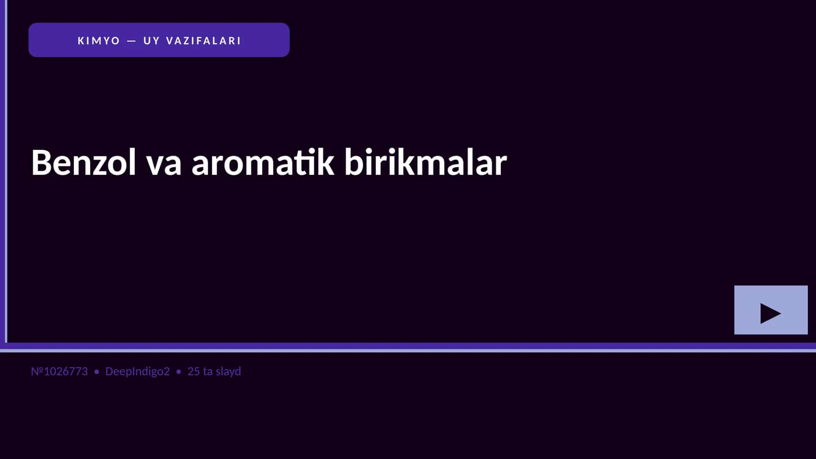 KIMYO — UY VAZIFALARI