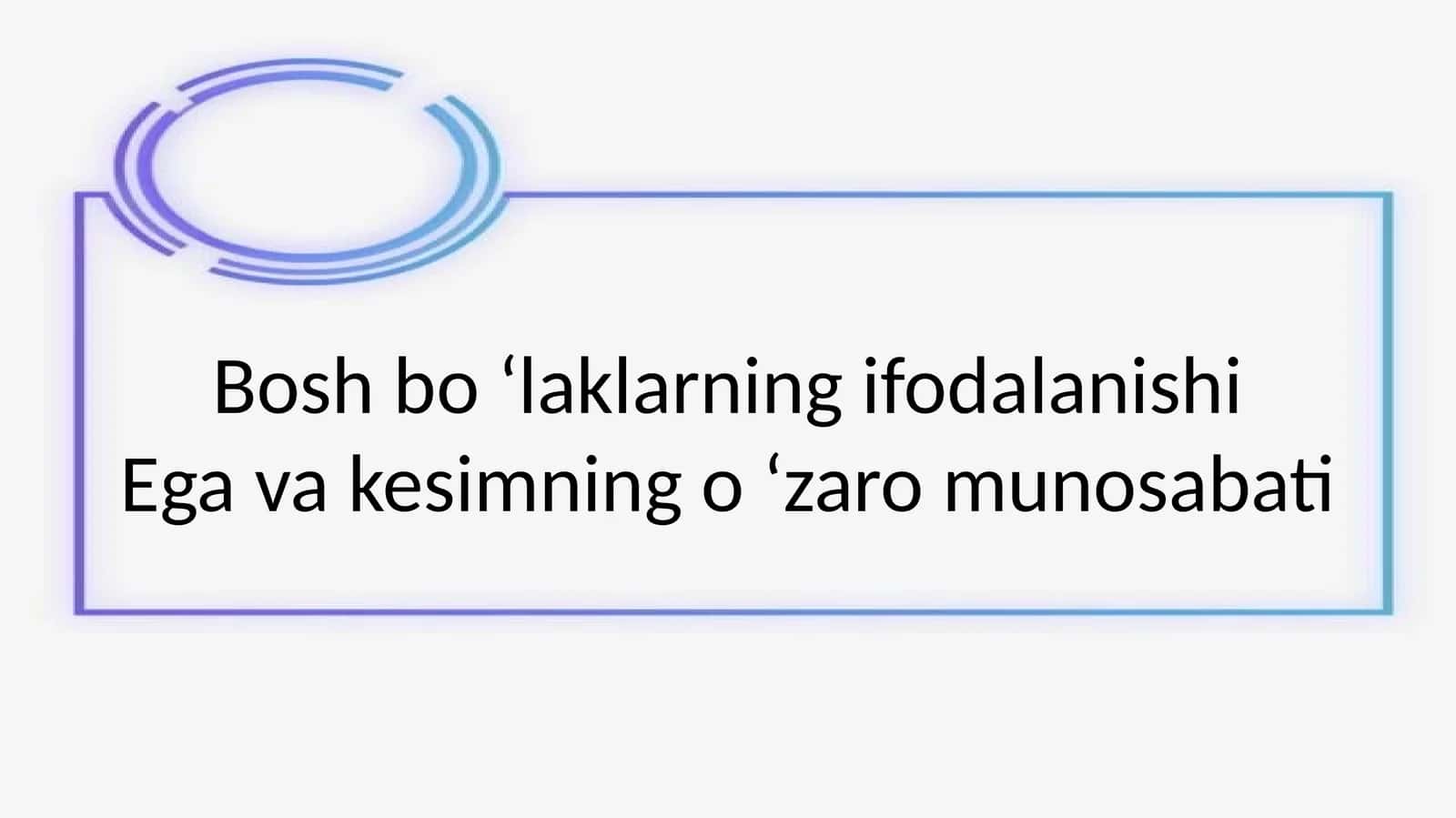 Bosh bo'laklar