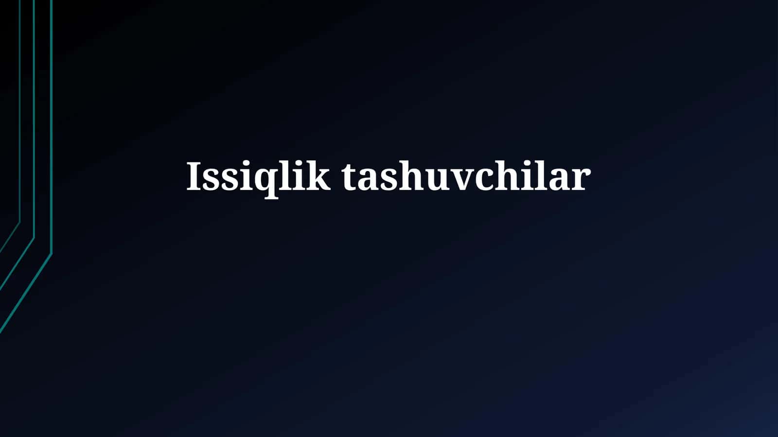 Issiqlik tashuvchilar