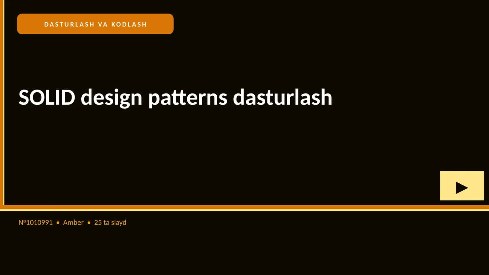SOLID design patterns dasturlash