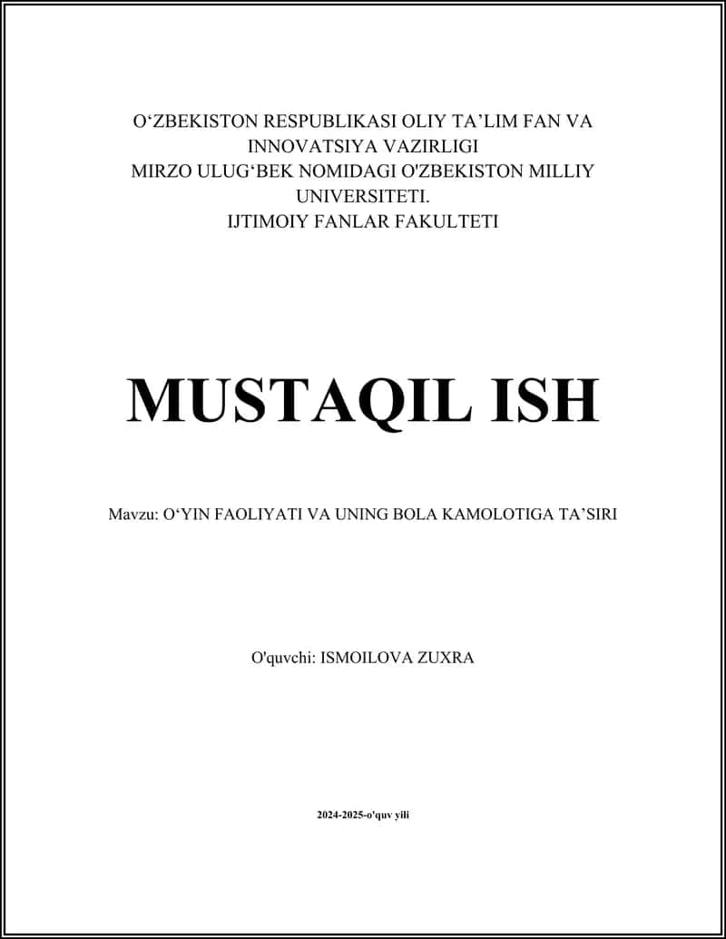 O'YIN FAQAT YO'LDOSH TEXT