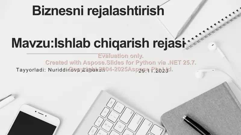 Ishlab chiqarish rejasi