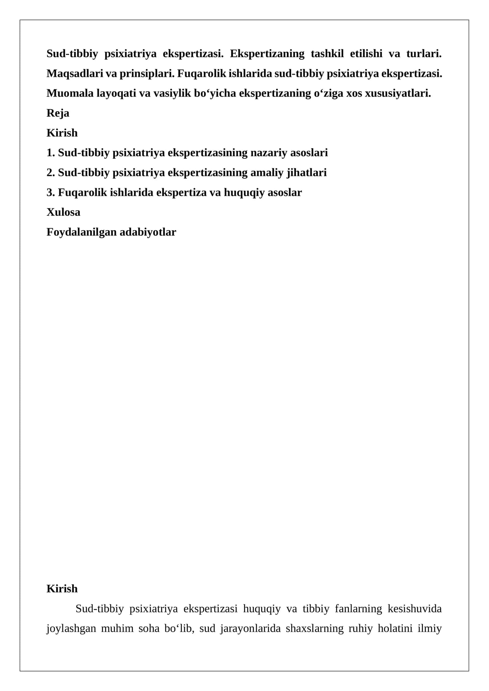 Sud-tibbiy psixiatriya ekspertizasi