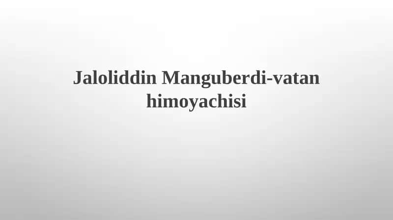 Jaloliddin Manguberdi: Hayot Yo'li va Faoliyati