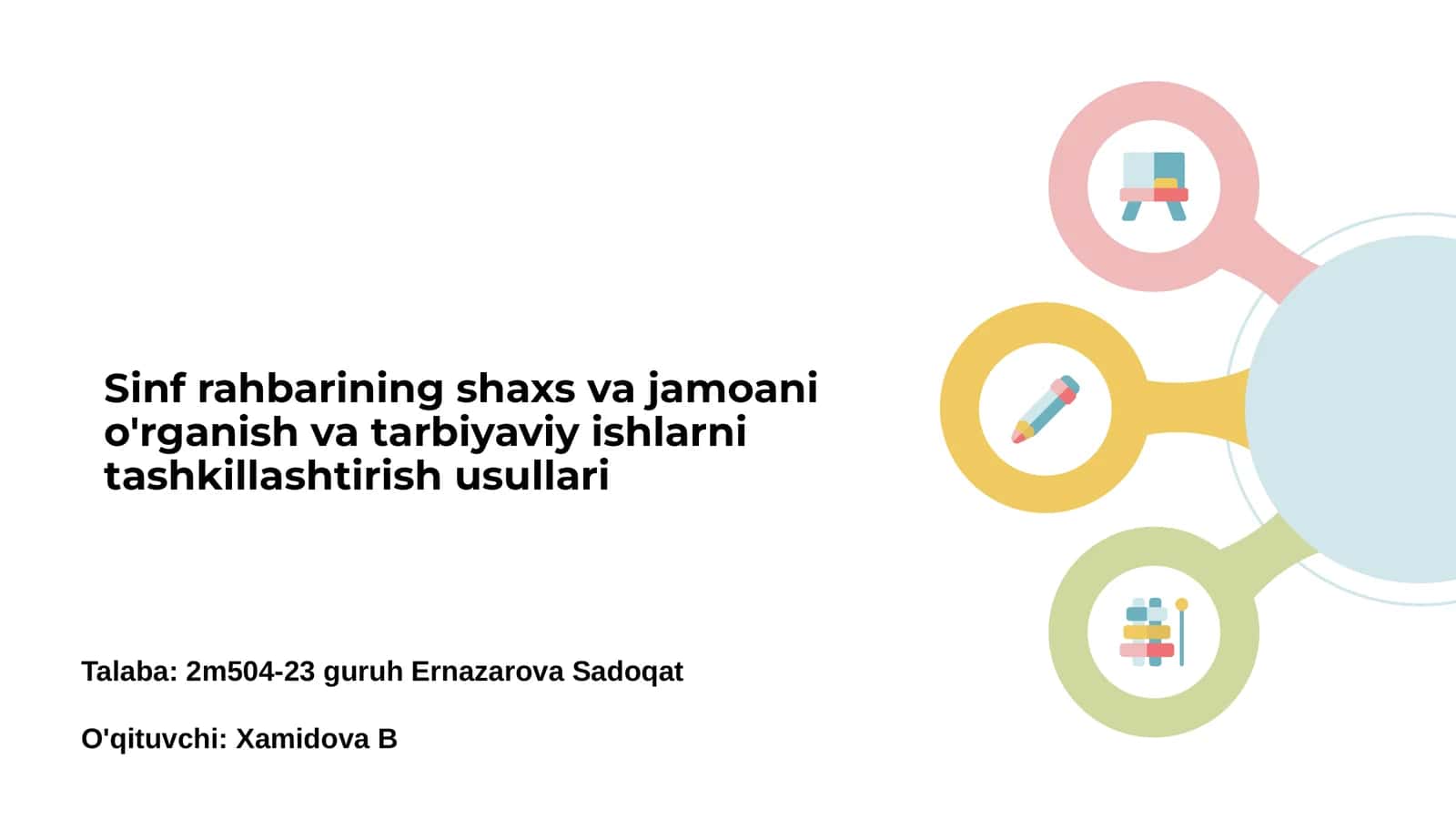 Sinf rahbarining roli va vazifalari