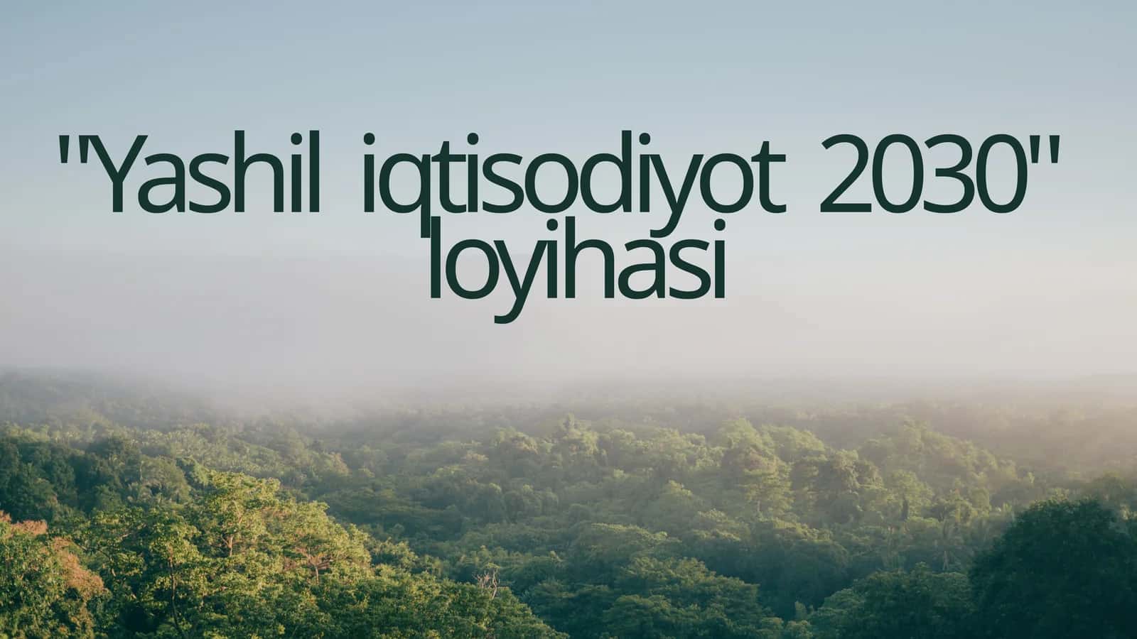 "Yashil Iqtisodiyot 2030" loyihasi