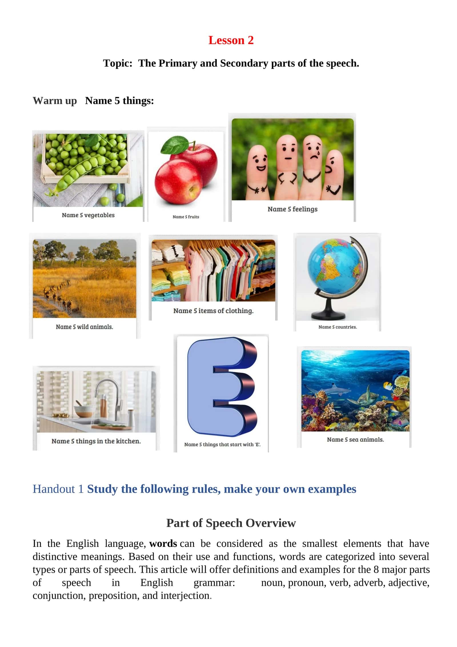 Part of Speech Overview