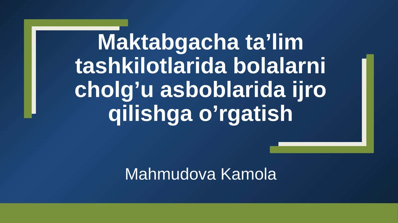 Musiqa asboblarini ijrogа o‘rgatish metodlari