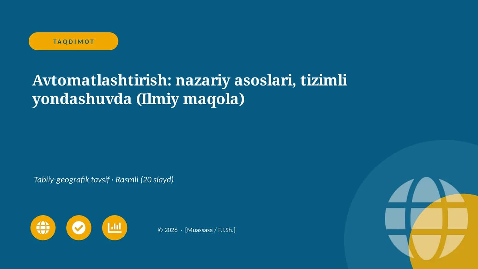 Avtomatlashtirish: nazariy asoslari, tizimli yondashuvda
