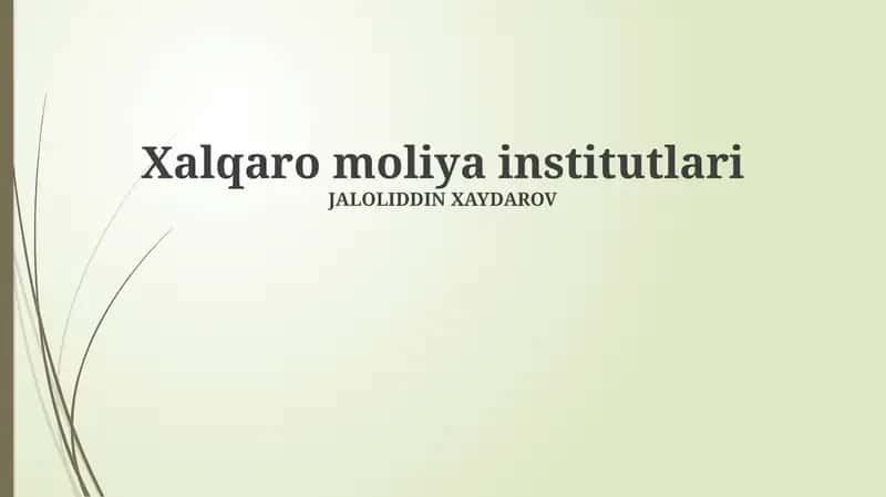 Xalqaro moliya institutlari