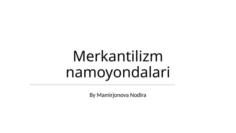 Merkantilizm namoyondalari