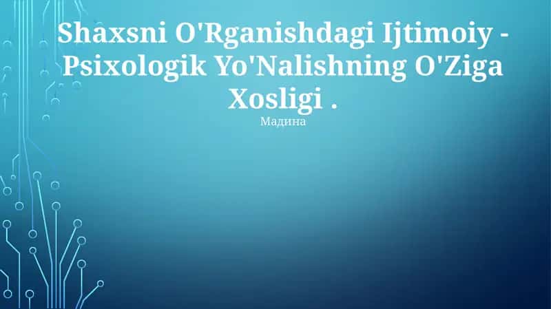 Ijtimoiy-psixologik yondashuv