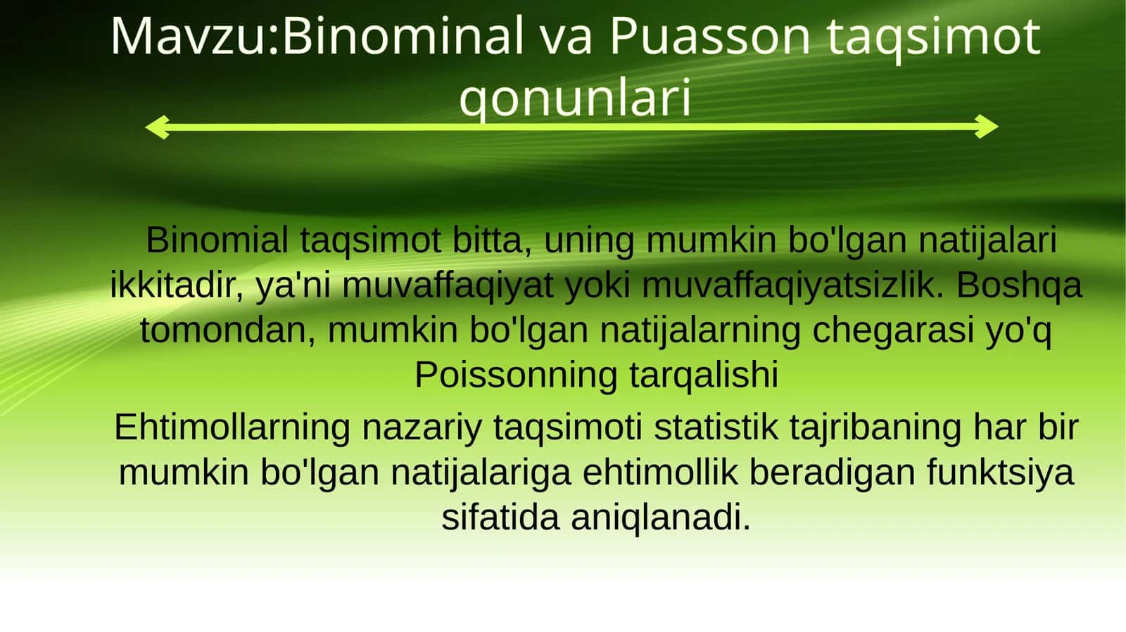 Binominal va Puasson taqsimot qonunlari