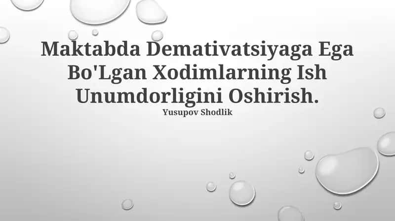Ish Motivatsiyasi