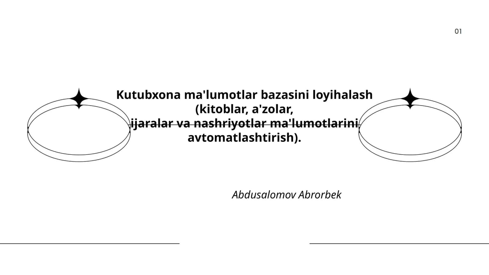 Kutubxona ma'lumotlar bazasini loyihalash