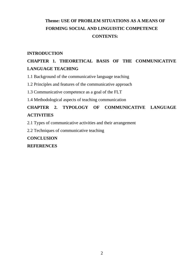 Use of Problem Situations as a Means of Forming Social and Linguistic Competence
