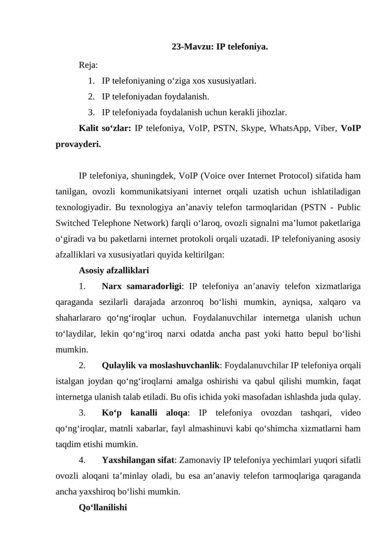 IP telefoniya