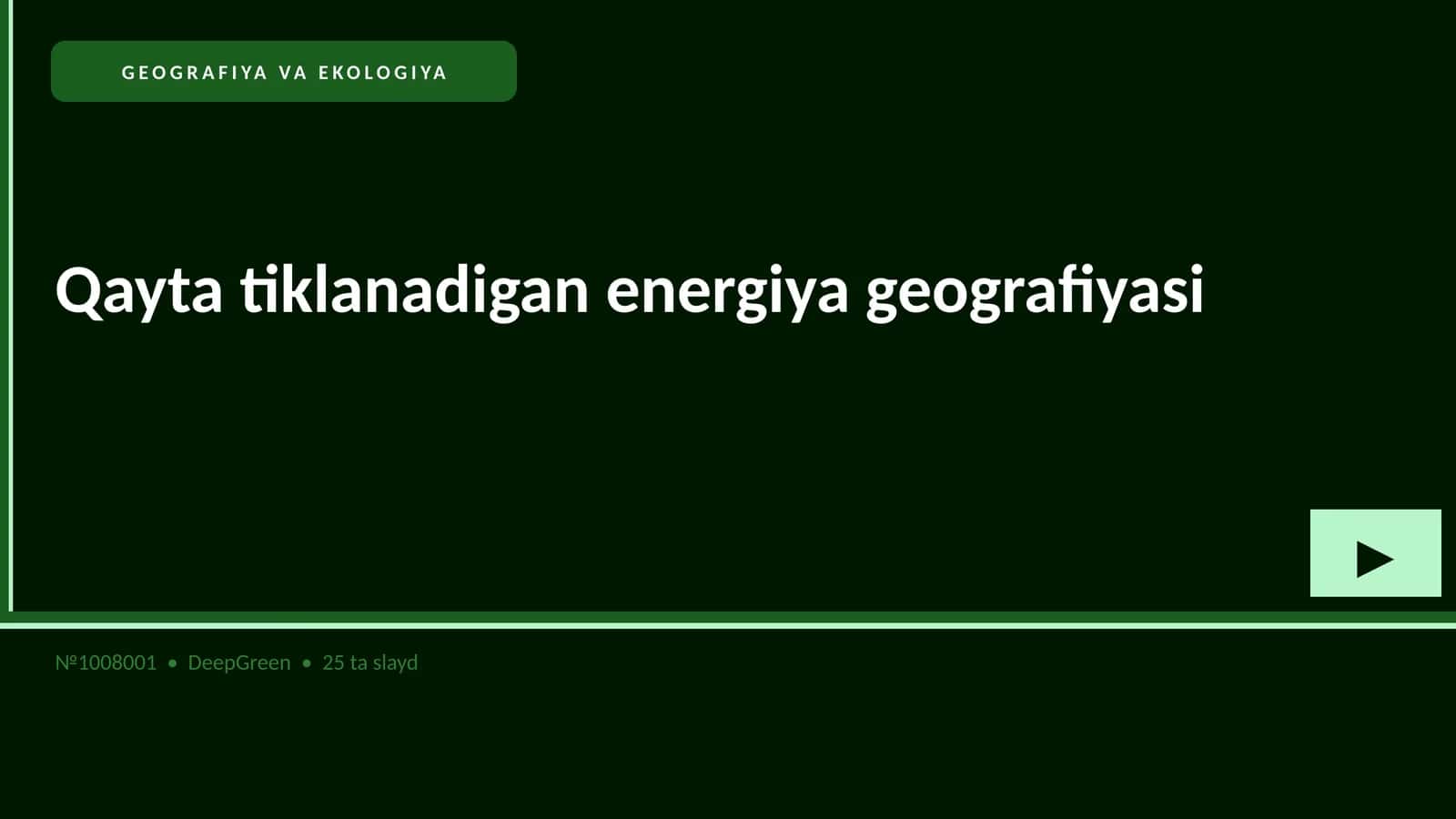 Qayta tiklanadigan energiya geografiyasi