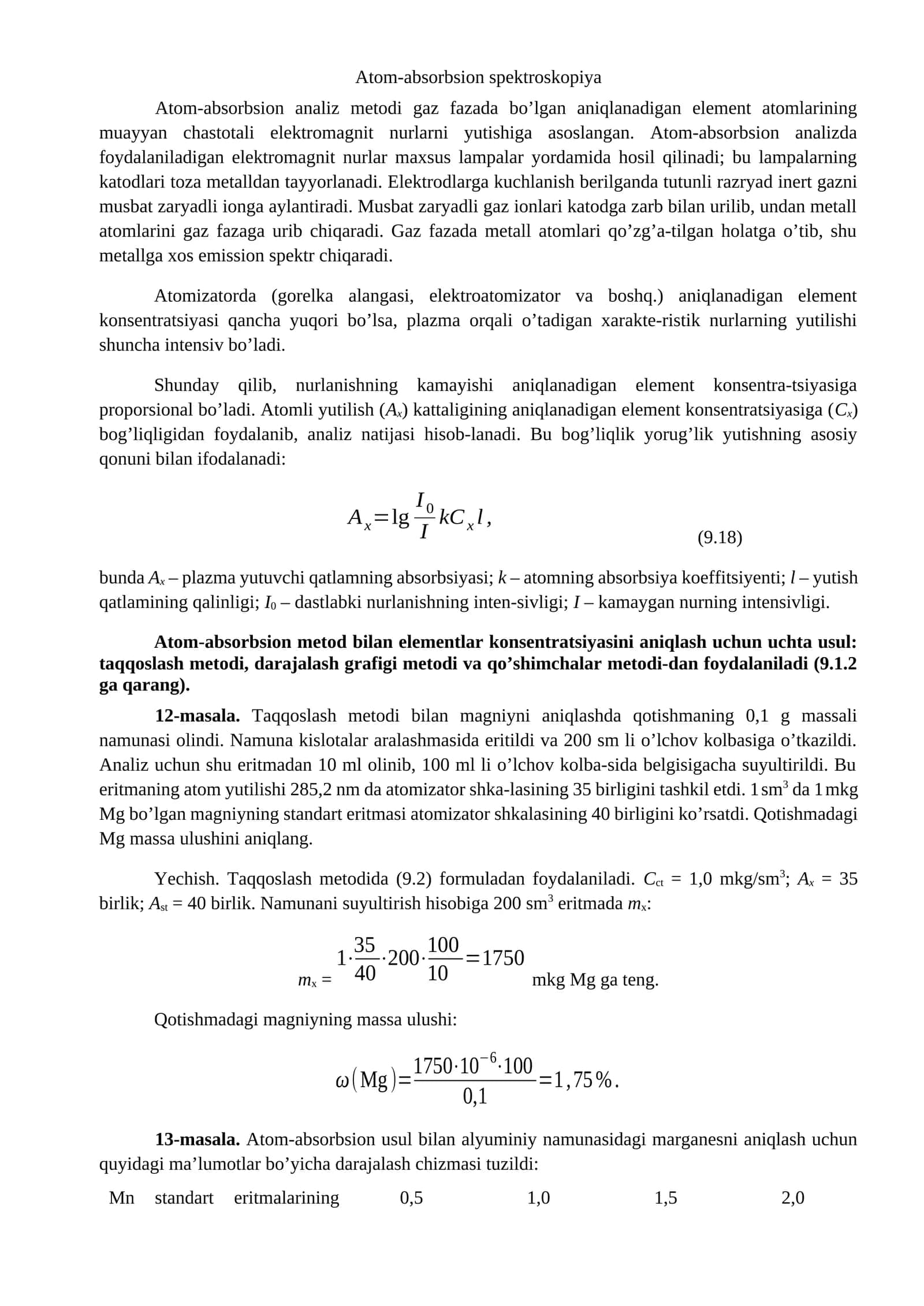 Atom-absorbsion spektroskopiya