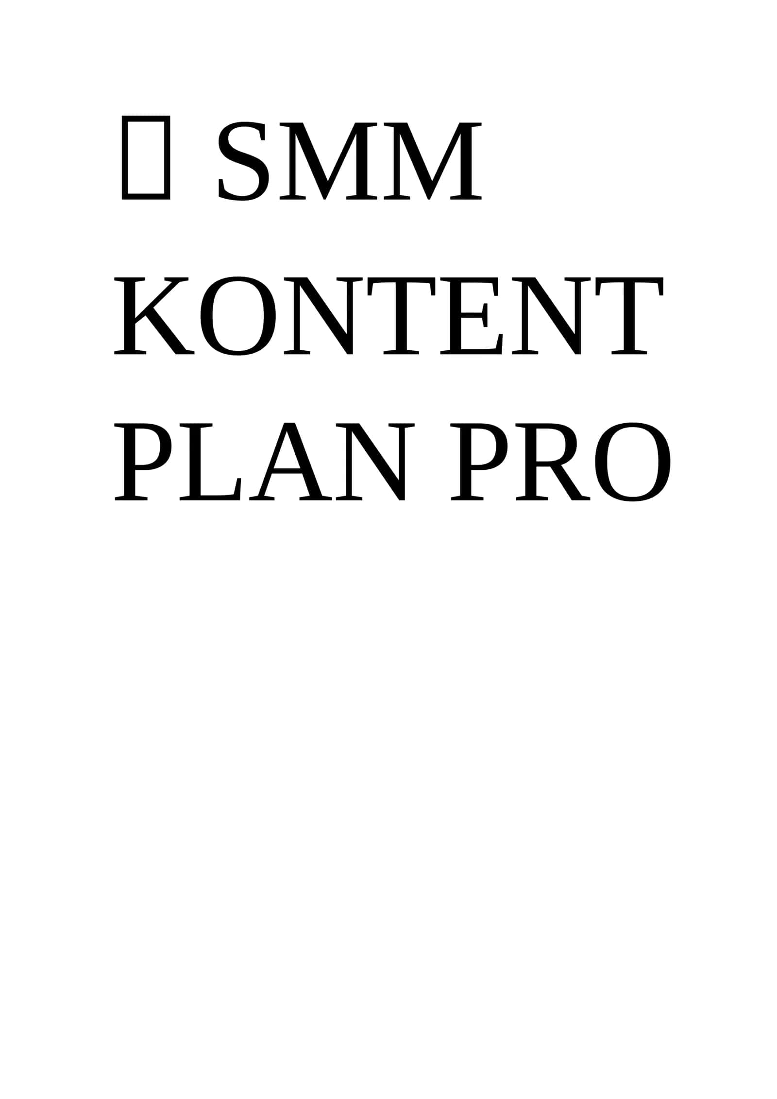 SMM KONTENT PLAN PRO