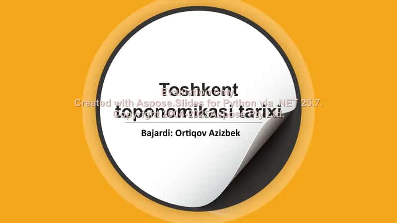 Toshkent toponomikasi tarixi