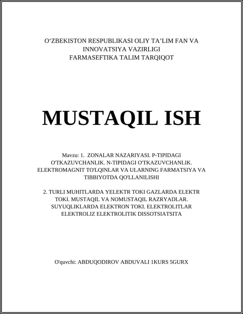 FARMASEFTIKA TALIM TARQIQOT
