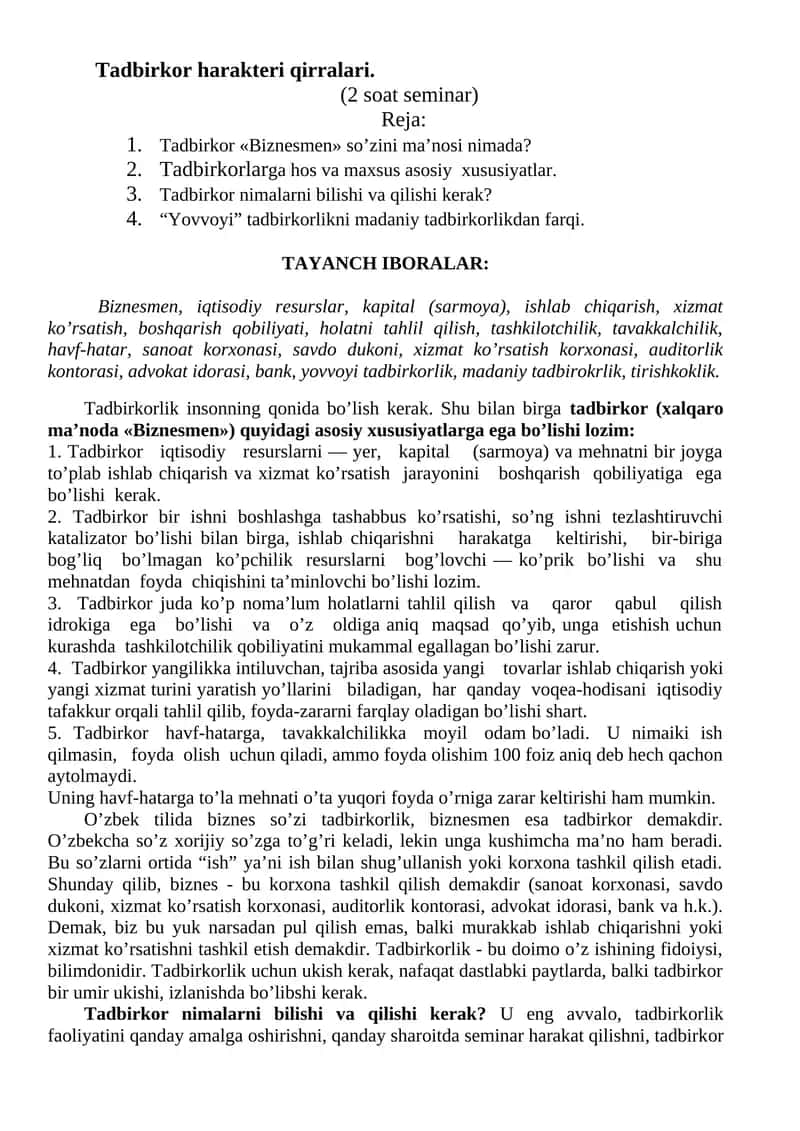 Tadbirkorlik
