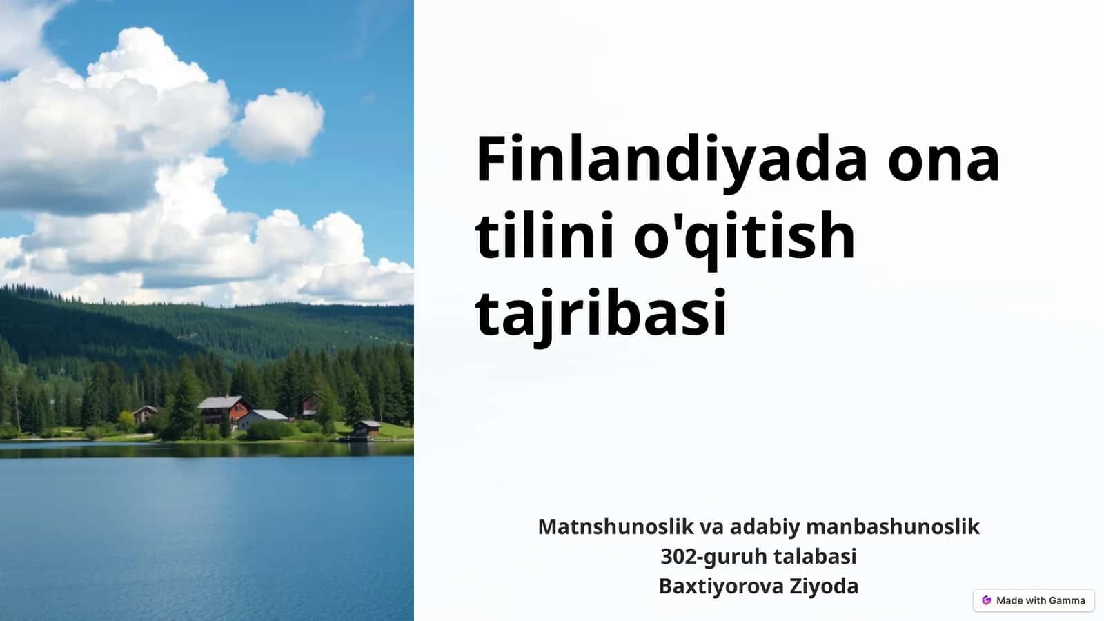 Finlandiyada ona tilini o'qitish tajribasi