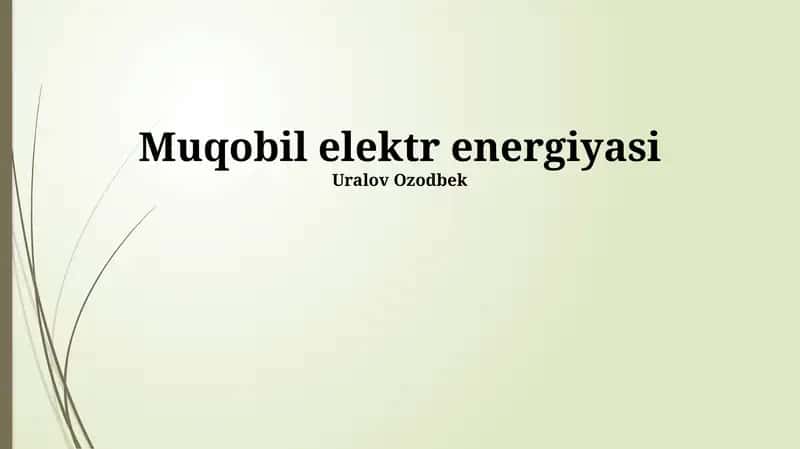 Muqobil elektr energiyasi