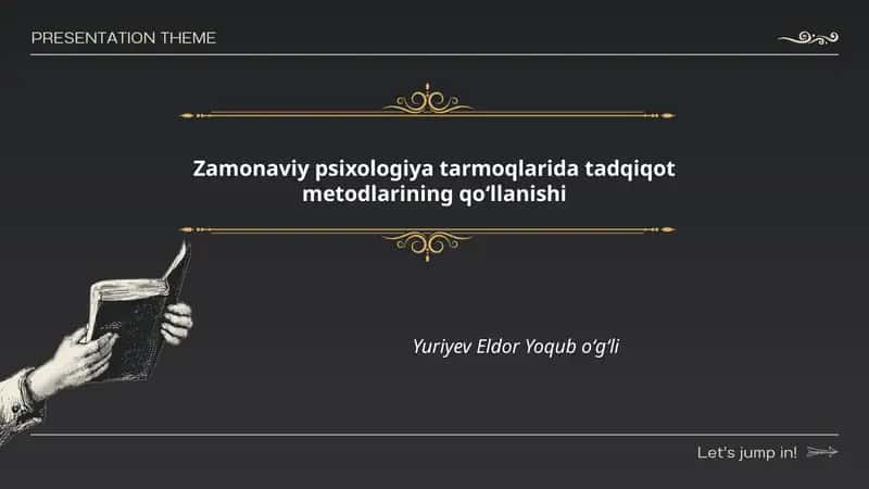 Zamonaviy psixologiya tarmoqlarida tadqiqot metodlarining qo‘llanishi