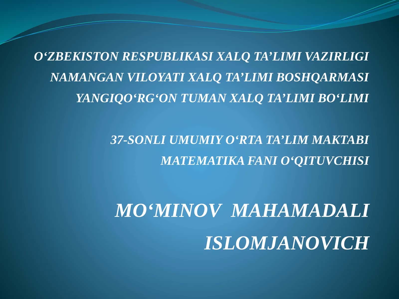 CHEKSIZ KAMAYUVCHI GEOMETRIK PROGRESSIYA