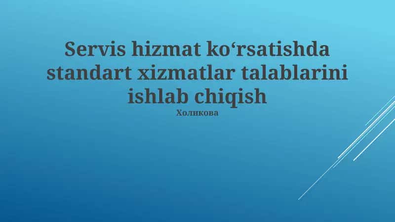 Xizmat Ko'rsatish Bitimlari Ta'rifi