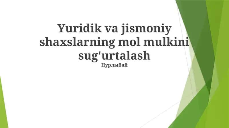 Shaxsiy Mol-Mulk Sug'urtasi