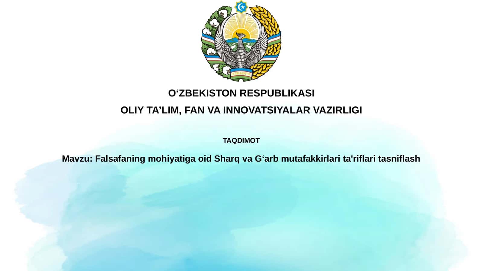 Falsafaning mohiyatiga oid Sharq va Gʻarb mutafakkirlari taʼriflariga tasniflash
