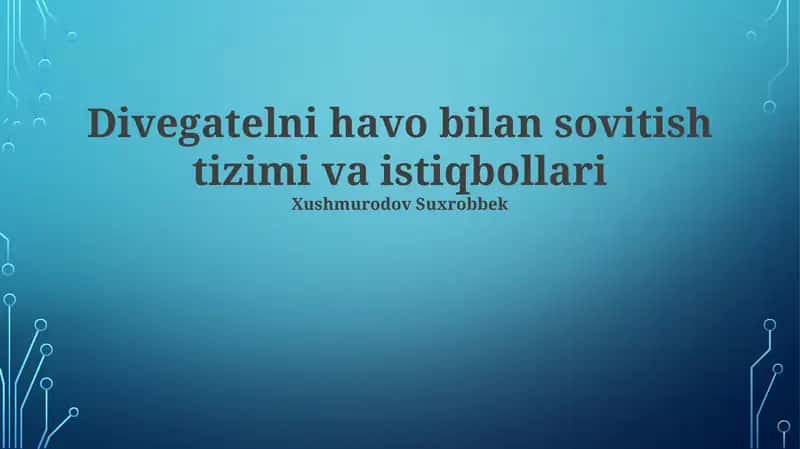 Siqilgan Havo Sovutish Tizimi