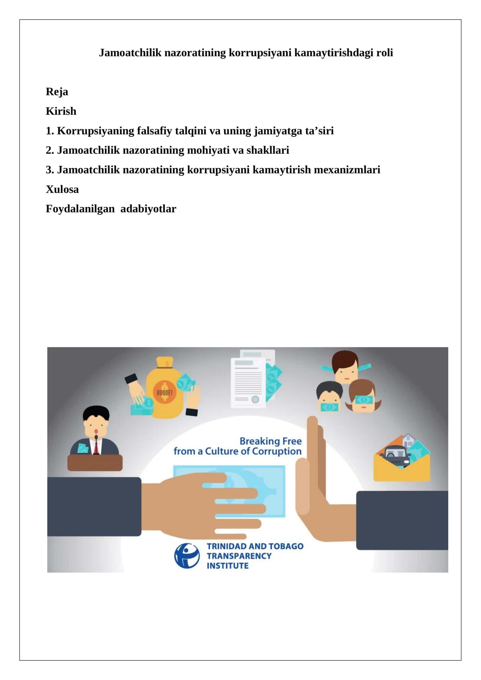 Jamoatchilik nazorati va korrupsiya