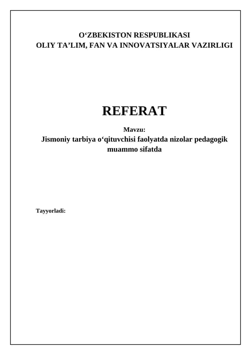 Jismoniy Tarbiya O'qituvchisining Konfliktlarni Boshqarishdagi Roli
