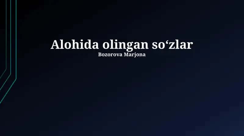 So'zlarni ajratish qoidalari